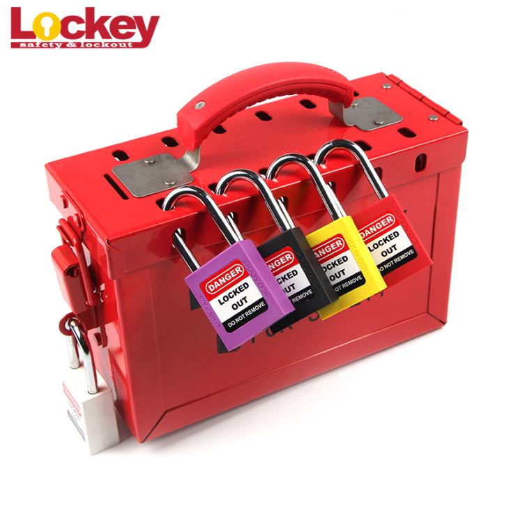 Prenosný oceľový bezpečnostný blok Loto Group Lockout Box